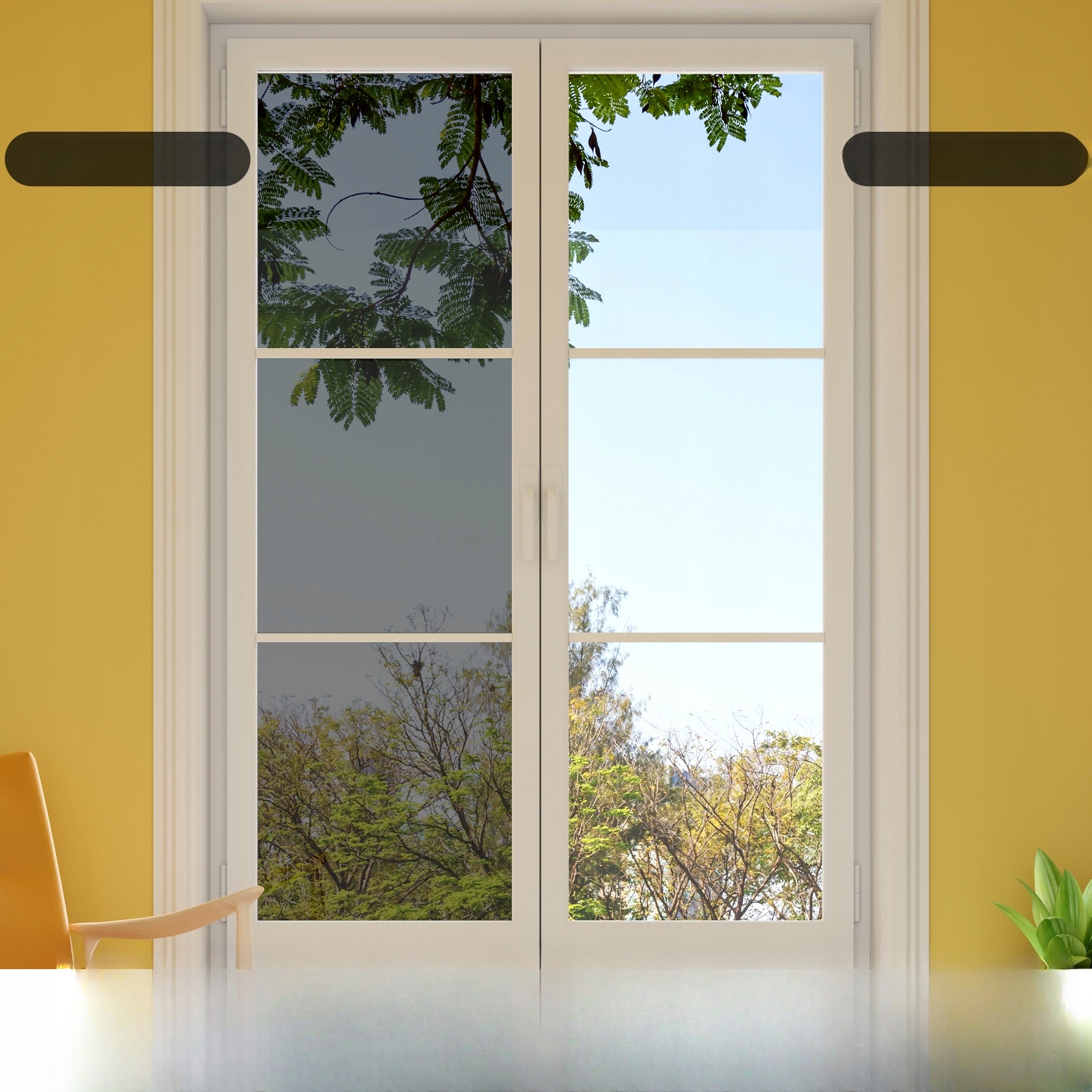 FOLIA OKIENNA PRYWATNOŚĆ DZIEŃ I NOC W DOMU Kolor czarny