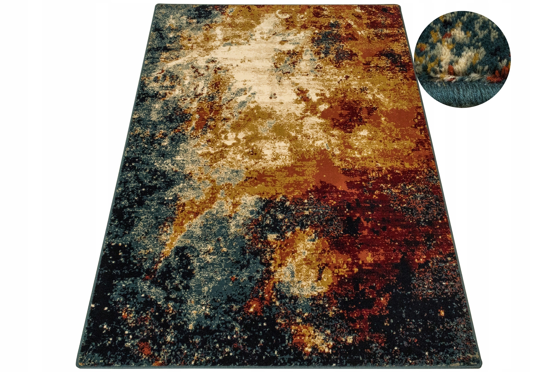 Dywan Wełniany Do Salonu Omega Mia Red Abstrakcyjny Wielobarwny 170x235 cm