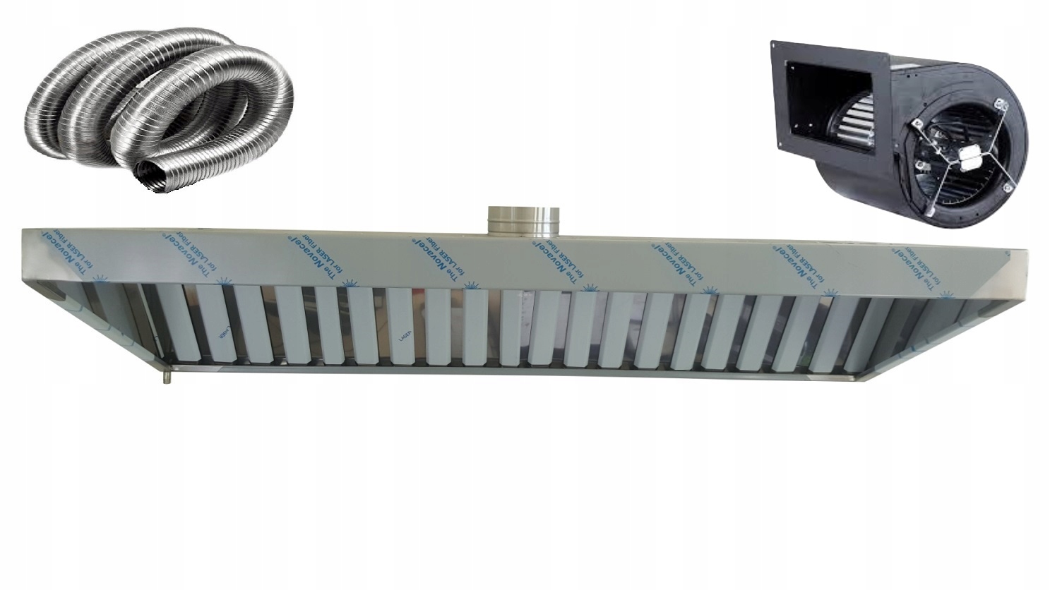 Okap Gastronomiczny Skośny w górę 300x70x40 Filtry GIGATurbina Rura Spiro