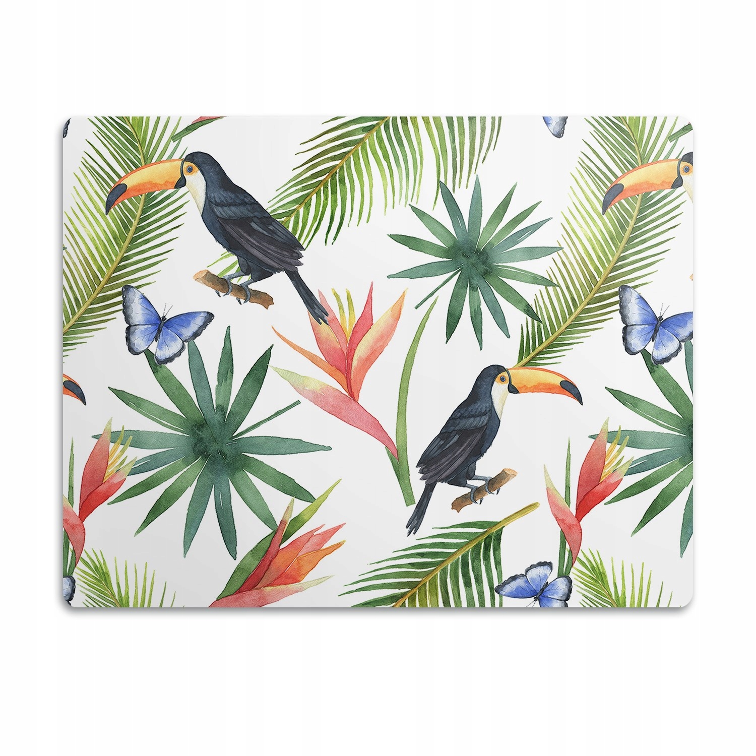 Levně Voděodolná podložka pod misku Tukany a motýli 60x40 cm