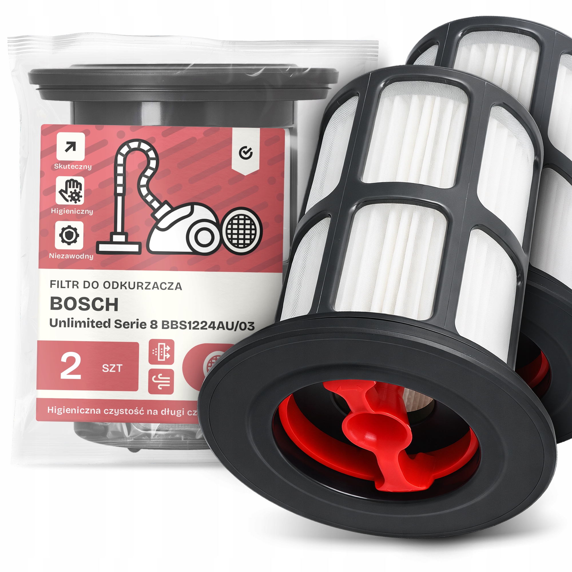 2x Filtr Do Vysavače Bosch Unlimited Serie 8 BBS1224AU/03 Hepa Filtr Em-w