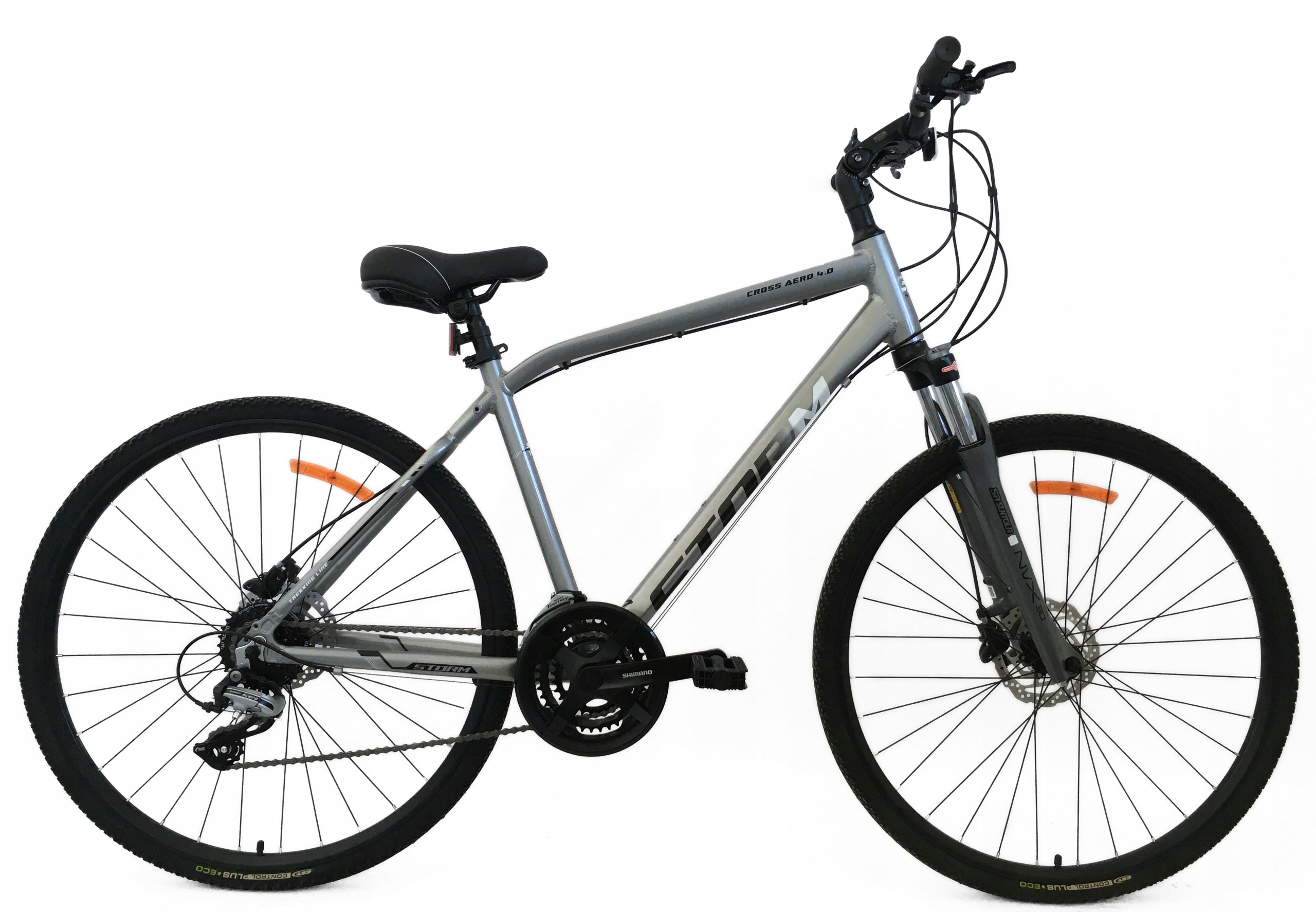 Rower Storm Cross Aero 4.0 Man srebrny/biały 19