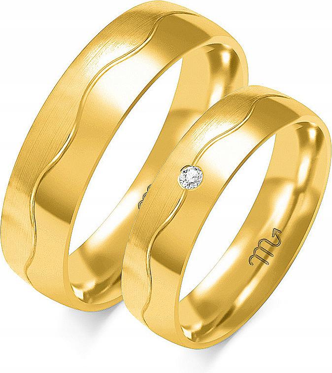 Zlaté snubní prsteny na svatbu pro pár z roku 585, 8 9 10, jedinečná zlatá kolekce