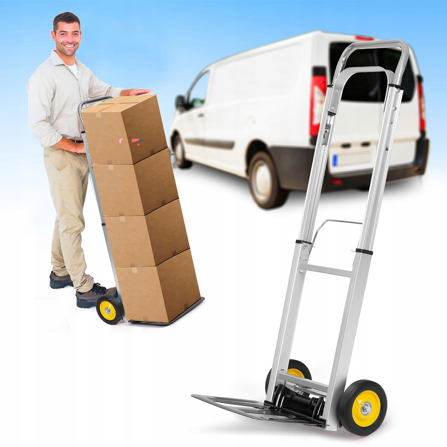 WÓZEK RĘCZNY NA MAGAZYN TRANSPORTOWY MAGAZYNOWY MŁYNARKA SKŁADANY 90KG