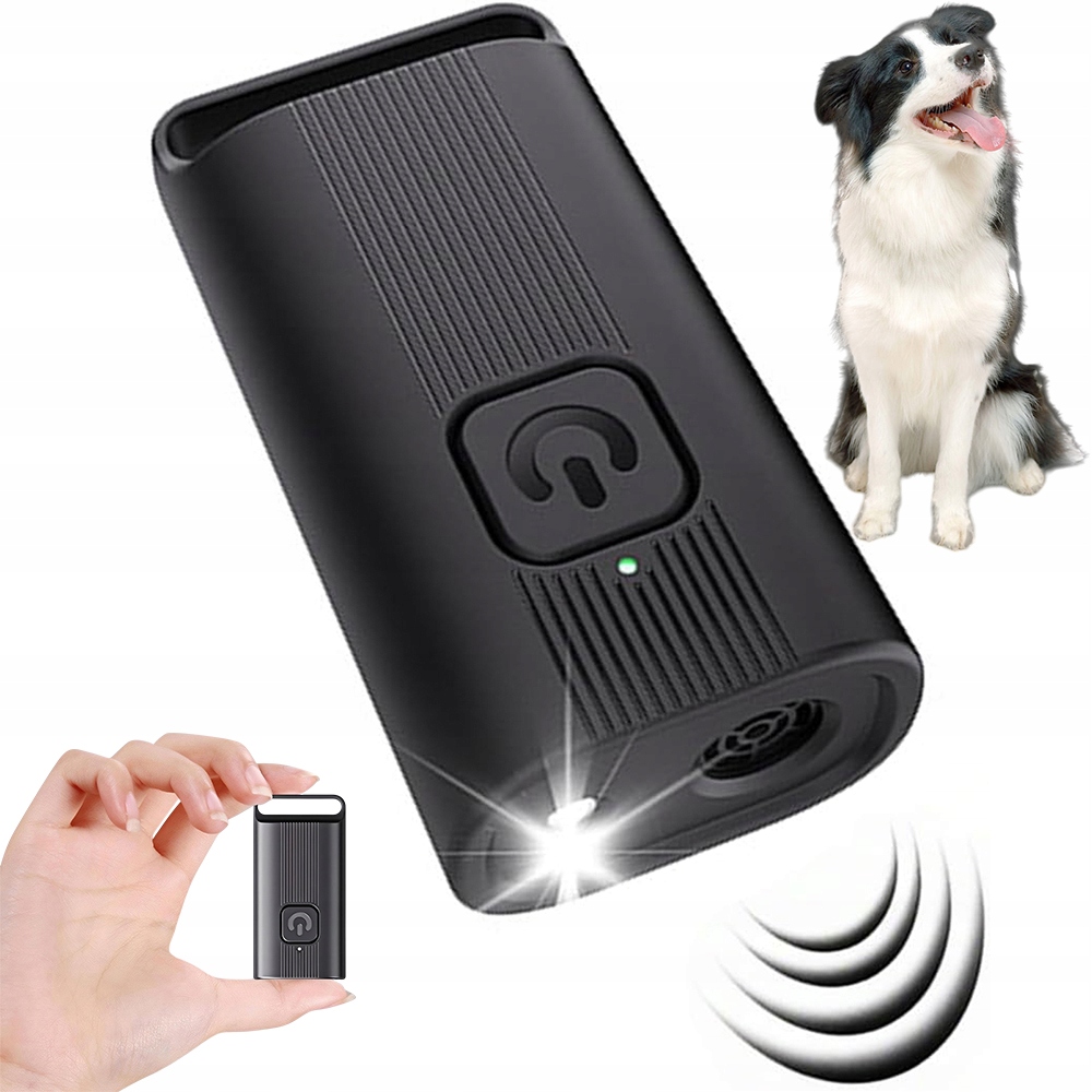 Levně Mini Odpuzovač Psů Ultrazvukový Trenažér S Usb Svítilnou Nabíjení