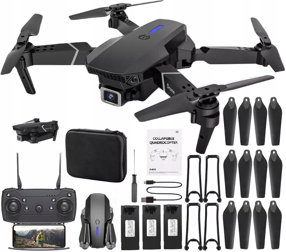 

Dron E90 Pro Kamery 4K Wifi Hd Zabawka Zawis 250m