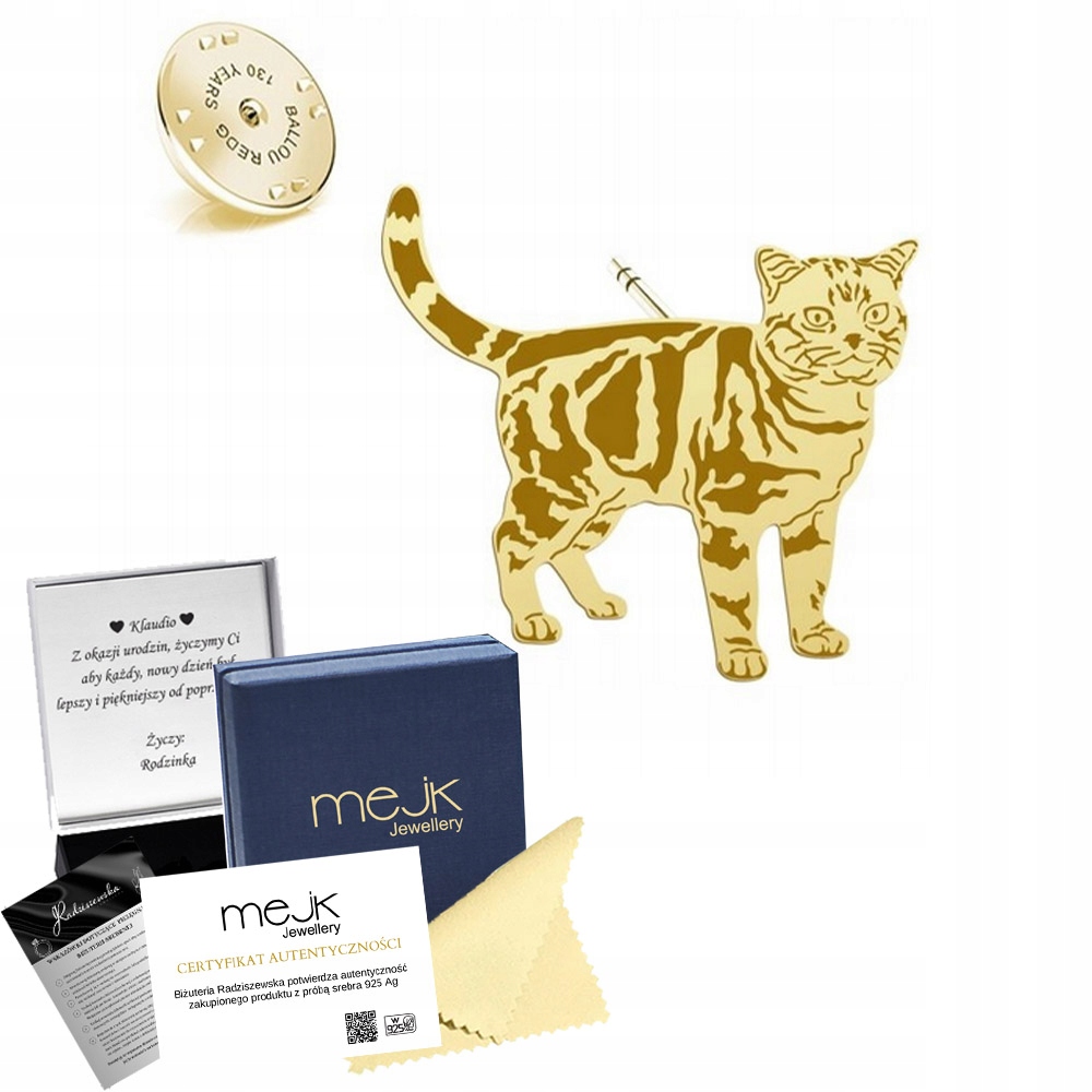 Odznak s americkou krátkosrstou kočkou 925 Šperky Žena Věnování
