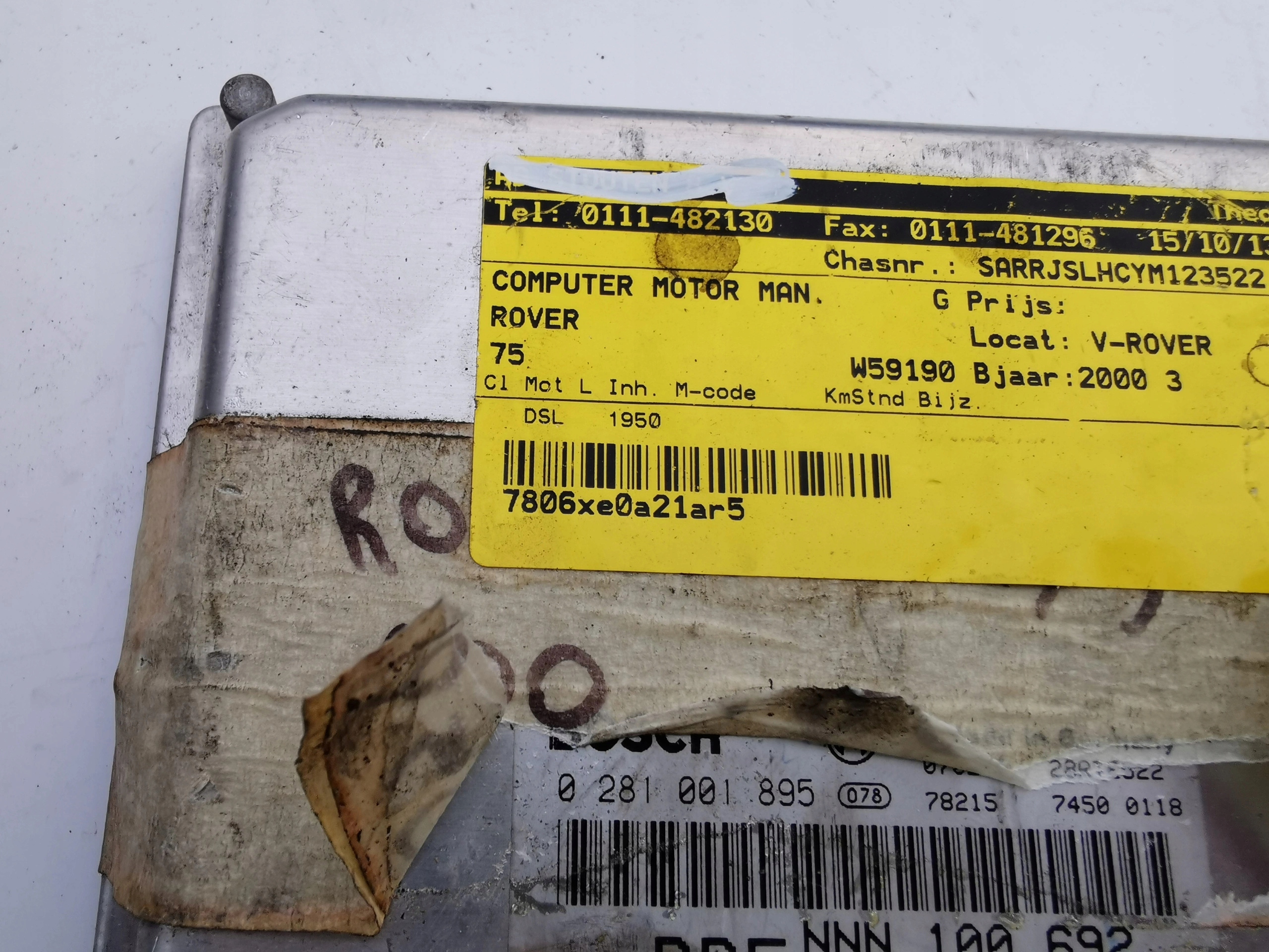 ROVER 45 2.0D 0281001895 7785541 computer ECU
