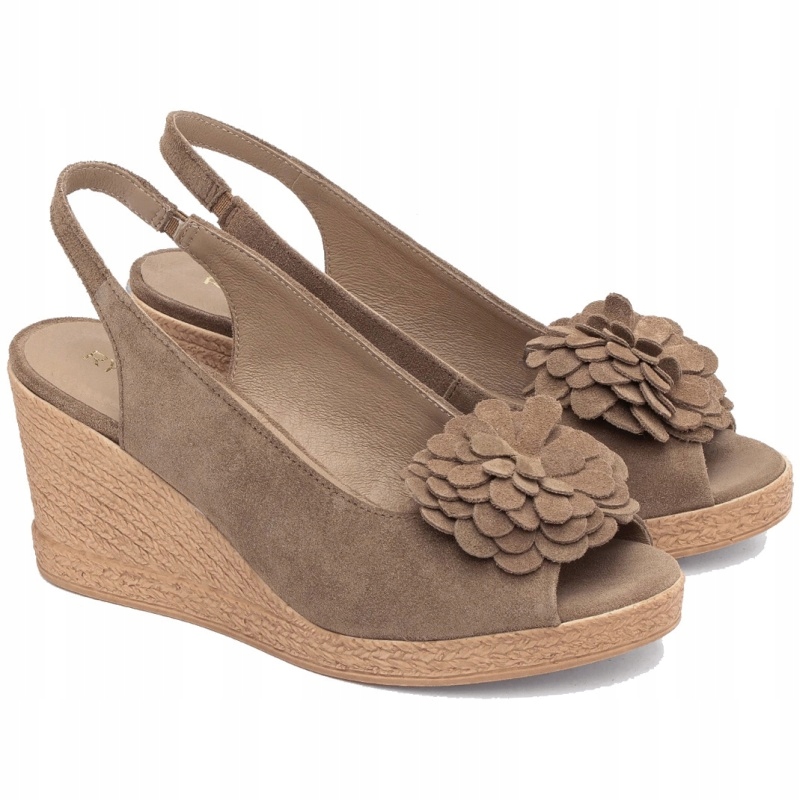 Dámské sandály Ryłko 6TG61_AU _9TAF Beige béžové Kůže VEL.39