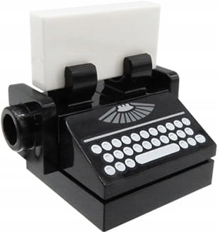 

Lego maszyna do pisania czarna z kartką