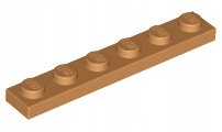 

Lego 3666 płytka 1x6 śr. nugatowy 10 szt N