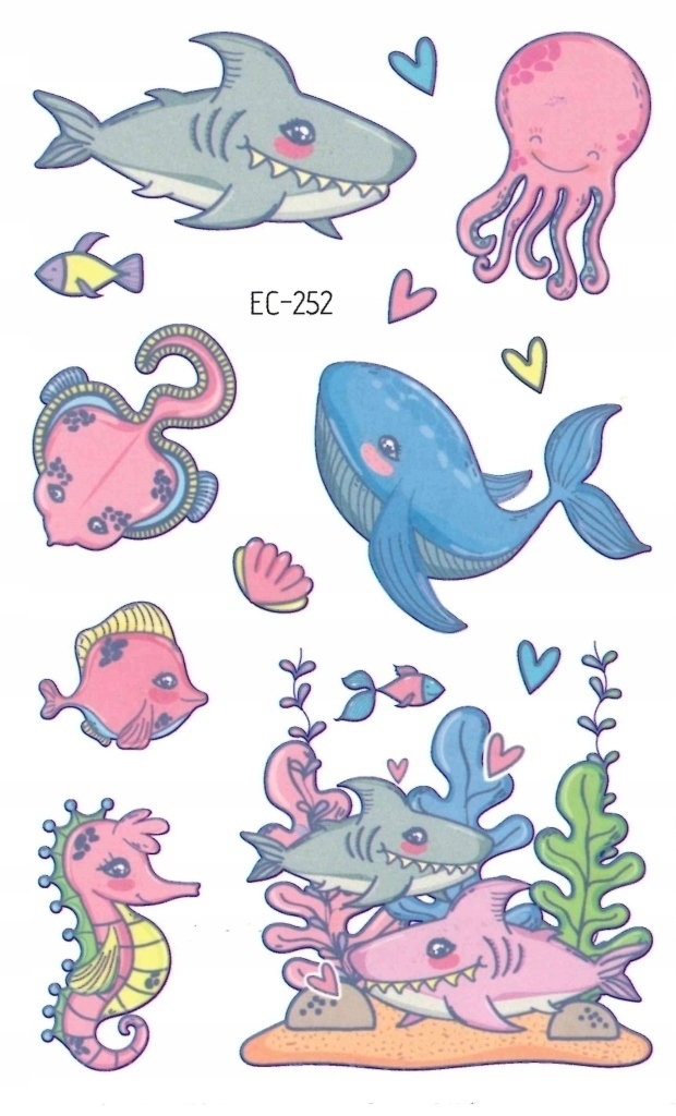 

Tatuaże zmywalne dla dzieci Rekin Ocean EC252