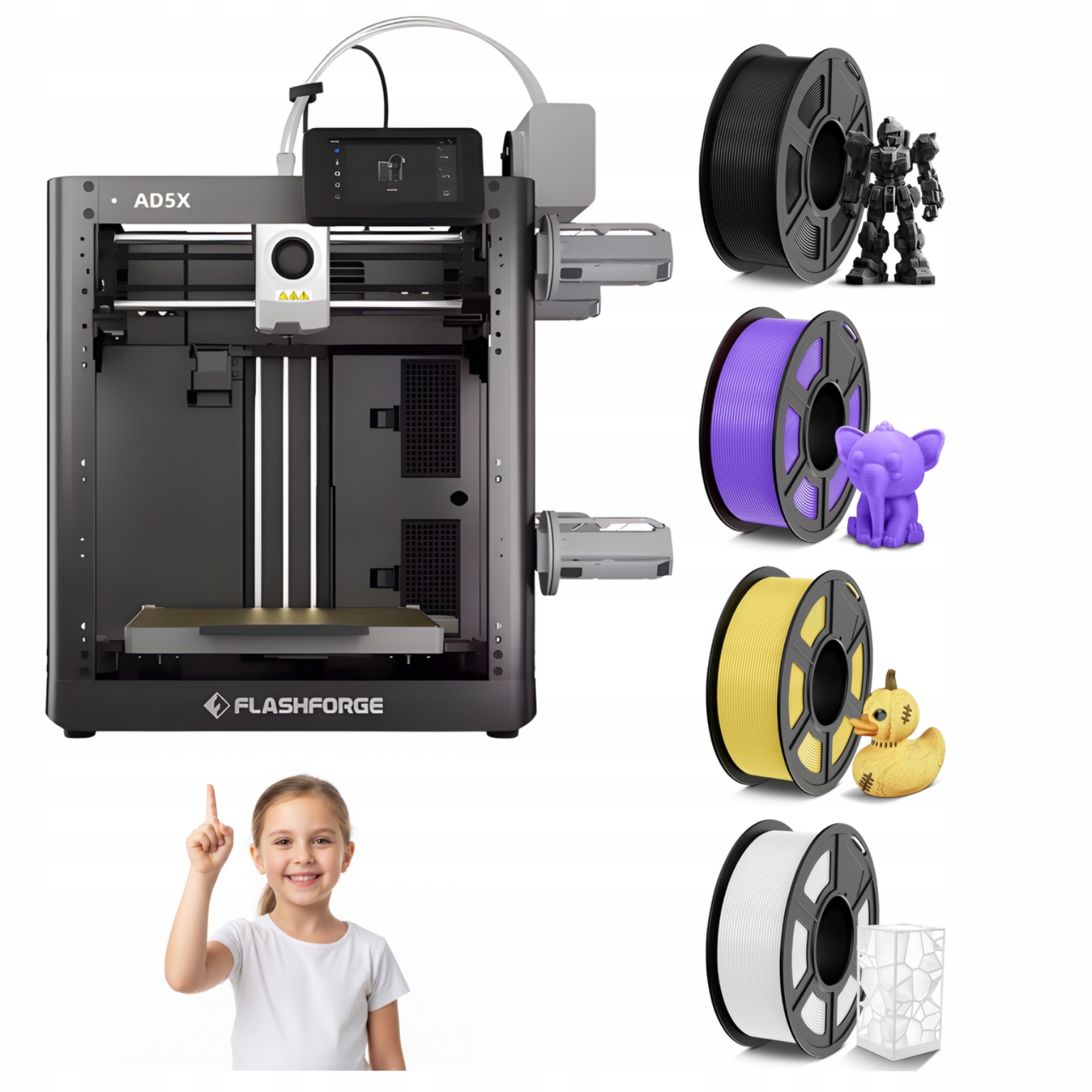 Drukarka 3D Wielokolorowa 600 mm/s Ifs Flashforge AD5X 220 mm 4 Filamenty