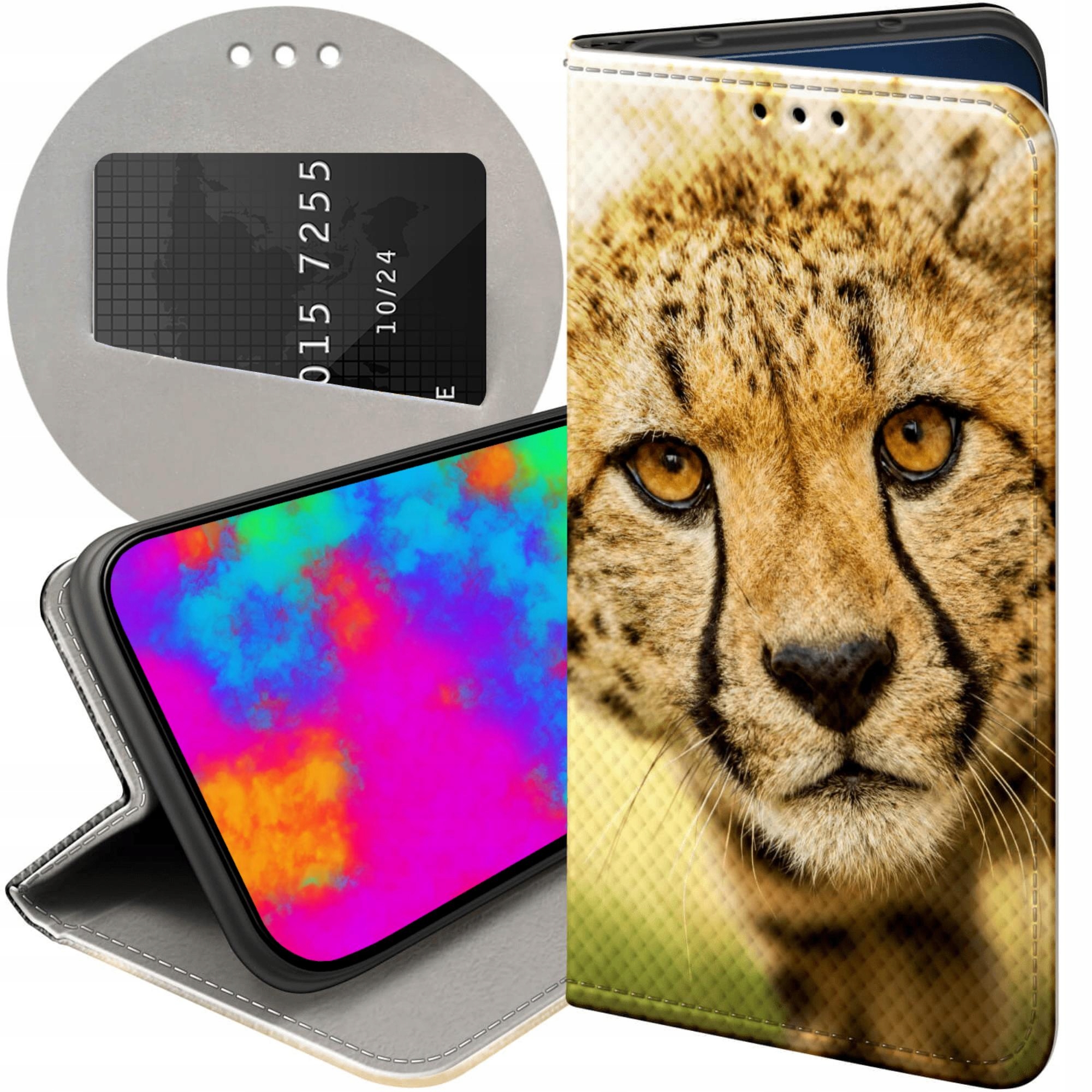 Etui Z Klapką Do Oppo RENO12 5G Gepard Cętki Panterka Futerał Case