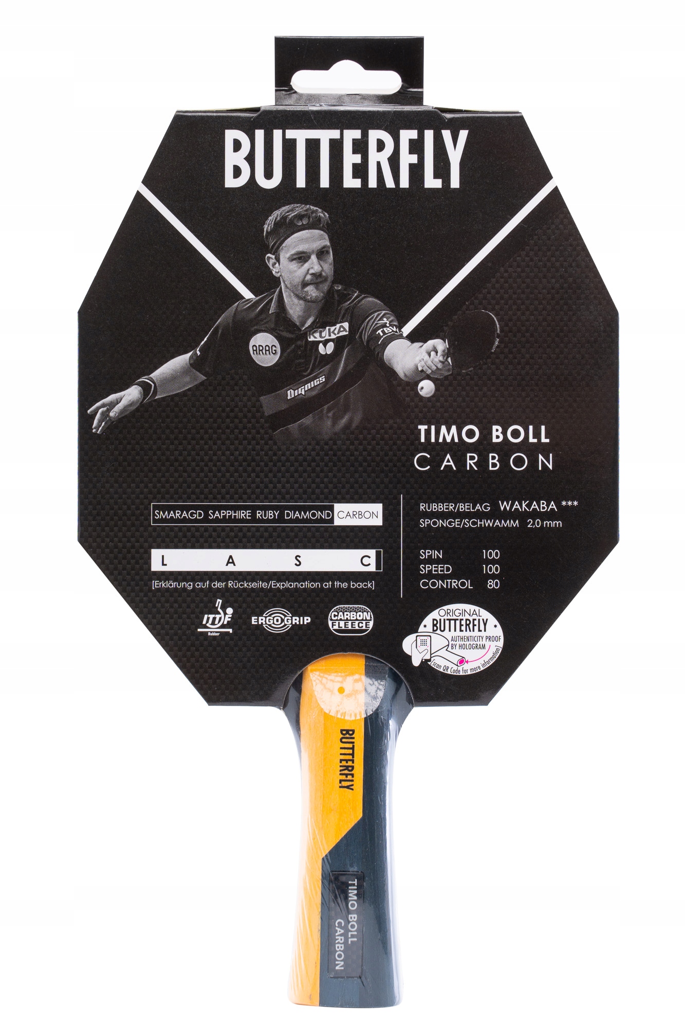 Rakietka Paletka do Tenisa Stołowego Ping Ponga Butterfly Timo Boll Carbon