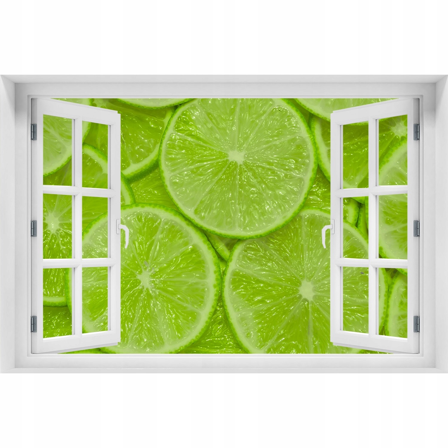 

3D Okno Naklejka Samoprzylepna Limonki 120x80