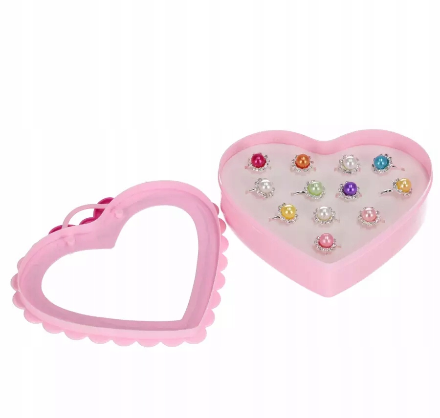 PRSTENE S PERLAMI V SRDIEČKU PRE DIEVČATKO, FAREBNÉ PERLY Značka žiadna značka