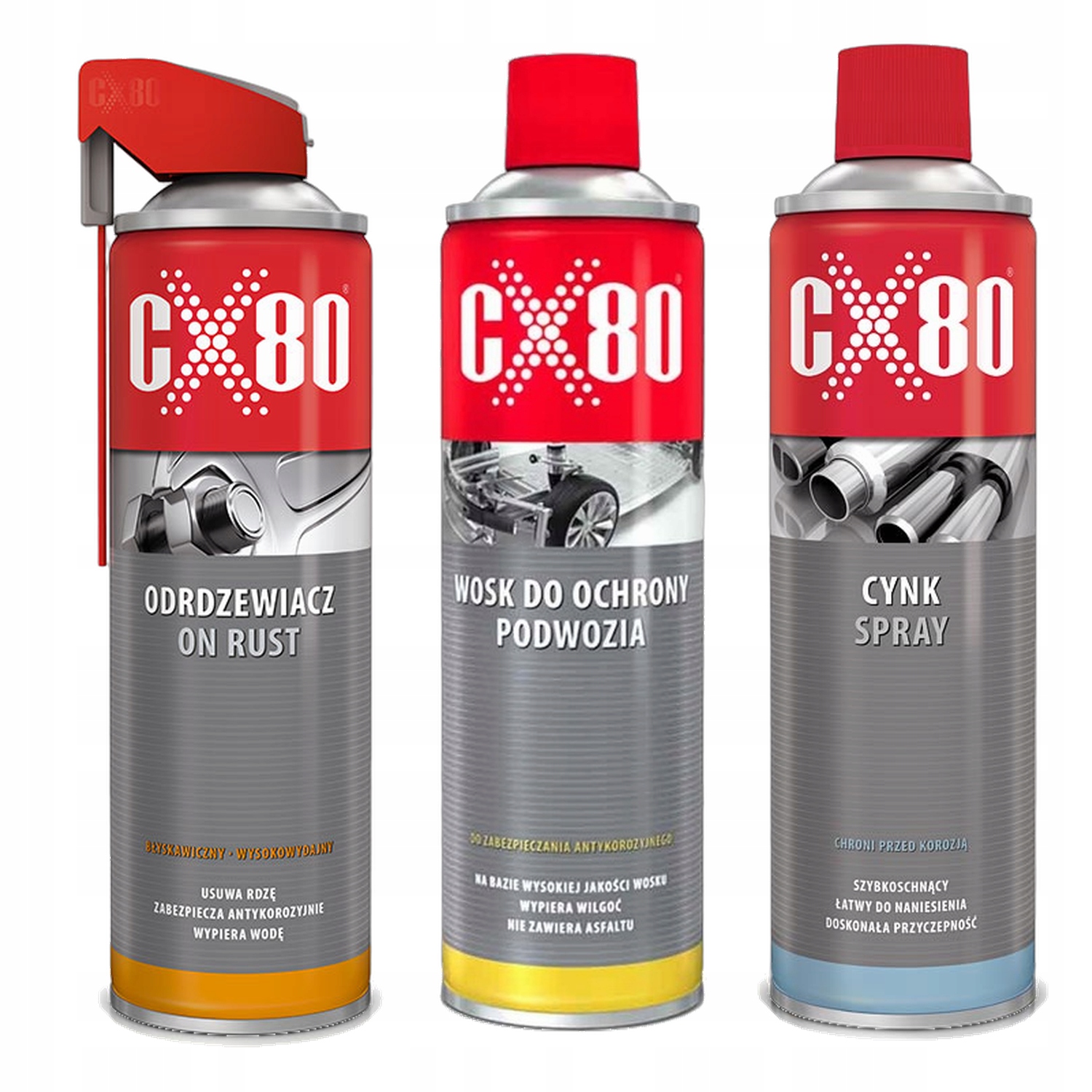 CX80 On Rust odrdzewiacz CX80 Cynk Spray antykorozja CX80 Wosk w sprayu