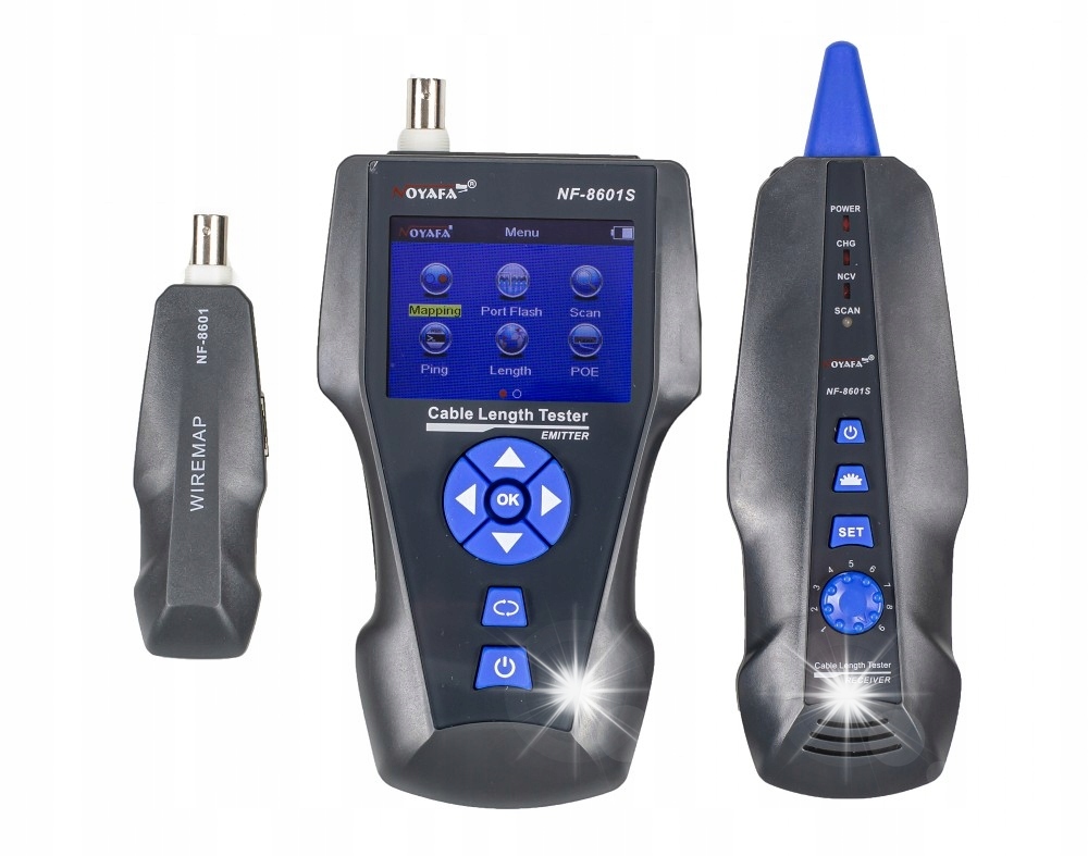 Tester okablowania sieciowy LAN RJ45, RJ11, BNC, szukaczem par, NF-8601S