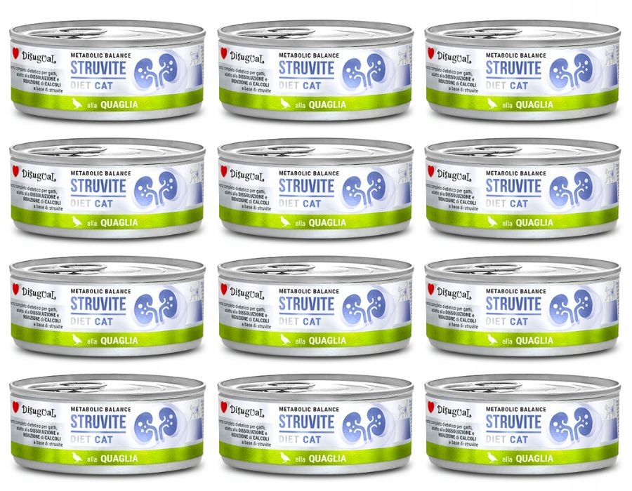 Levně Disugual Krmivo Vlhké kočky Veterinární Urinary Struvite Křepelka 12x85g