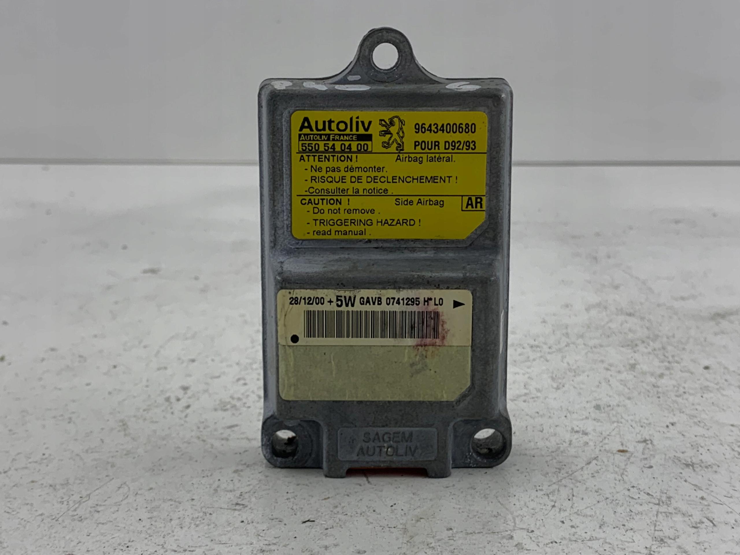 PEUGEOT 406 SENSOR Module Airbag 9643400680