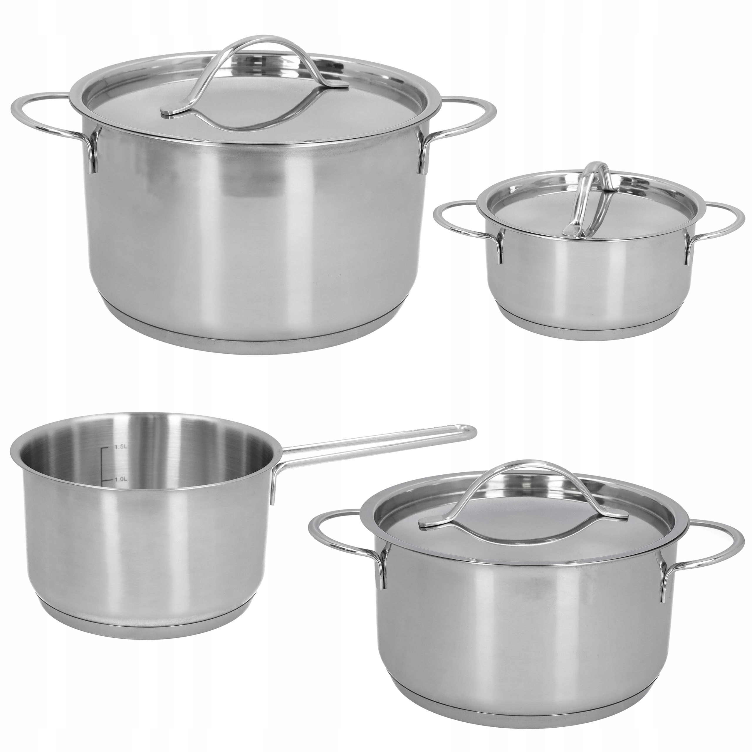 ks 7 oceľových Súprava Hrncov s pokrievkami na plynové a indukčné varenie