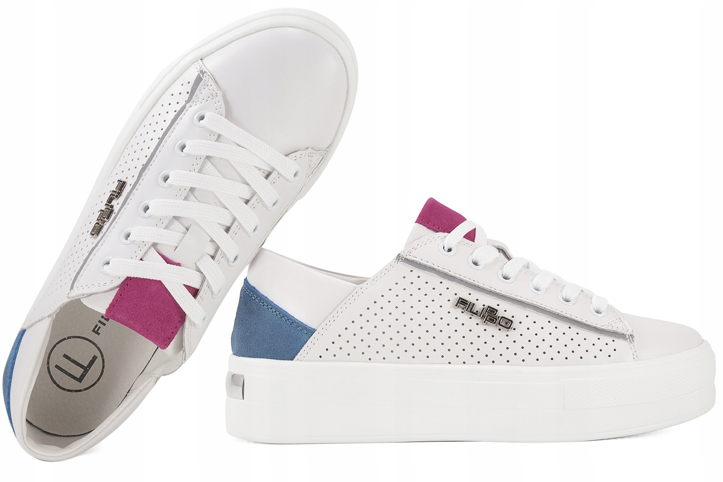 Filippo DP6031 Dámské Polobotky Tenisky Na Platformě Kožené, bílé, velikost 41