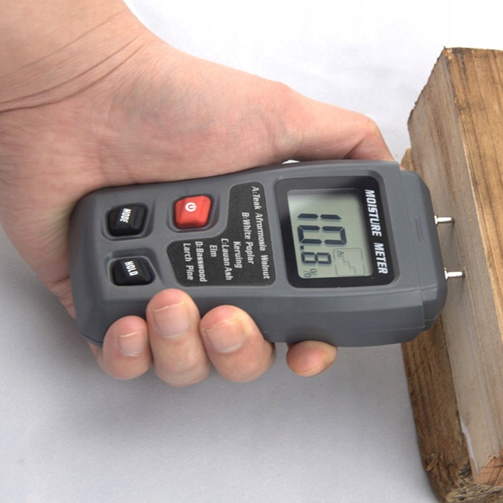 Wilgotnościomierz elektroniczny do drewna desek papieru pomiar % wilgotność Rodzaj inwazyjny