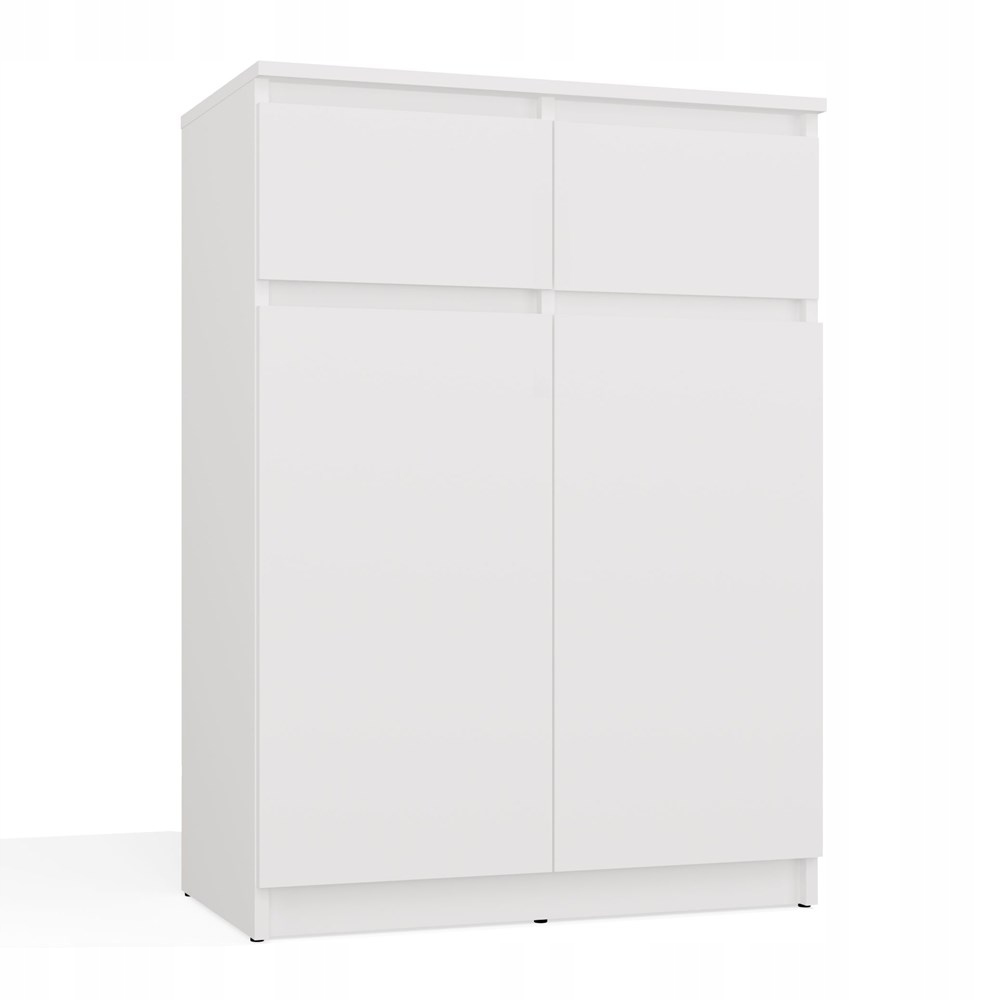 Komoda 2DD2S Skrinka Výška 97 CM 2 Dvere 2 Zásuvky Do Obývačky Biela