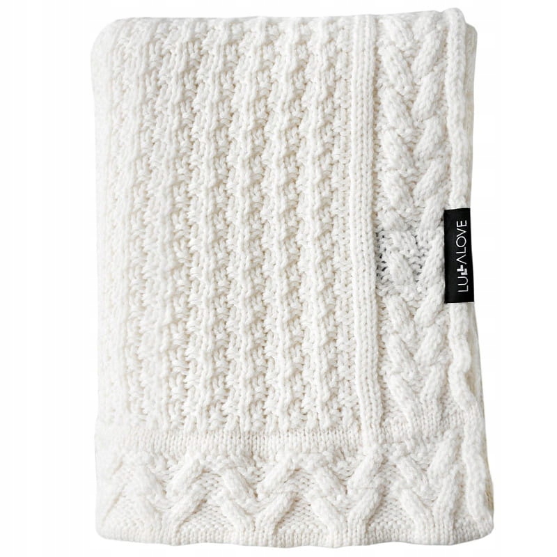 LULLALOVE Kocyk merino Ciasteczko Kokos 90x100