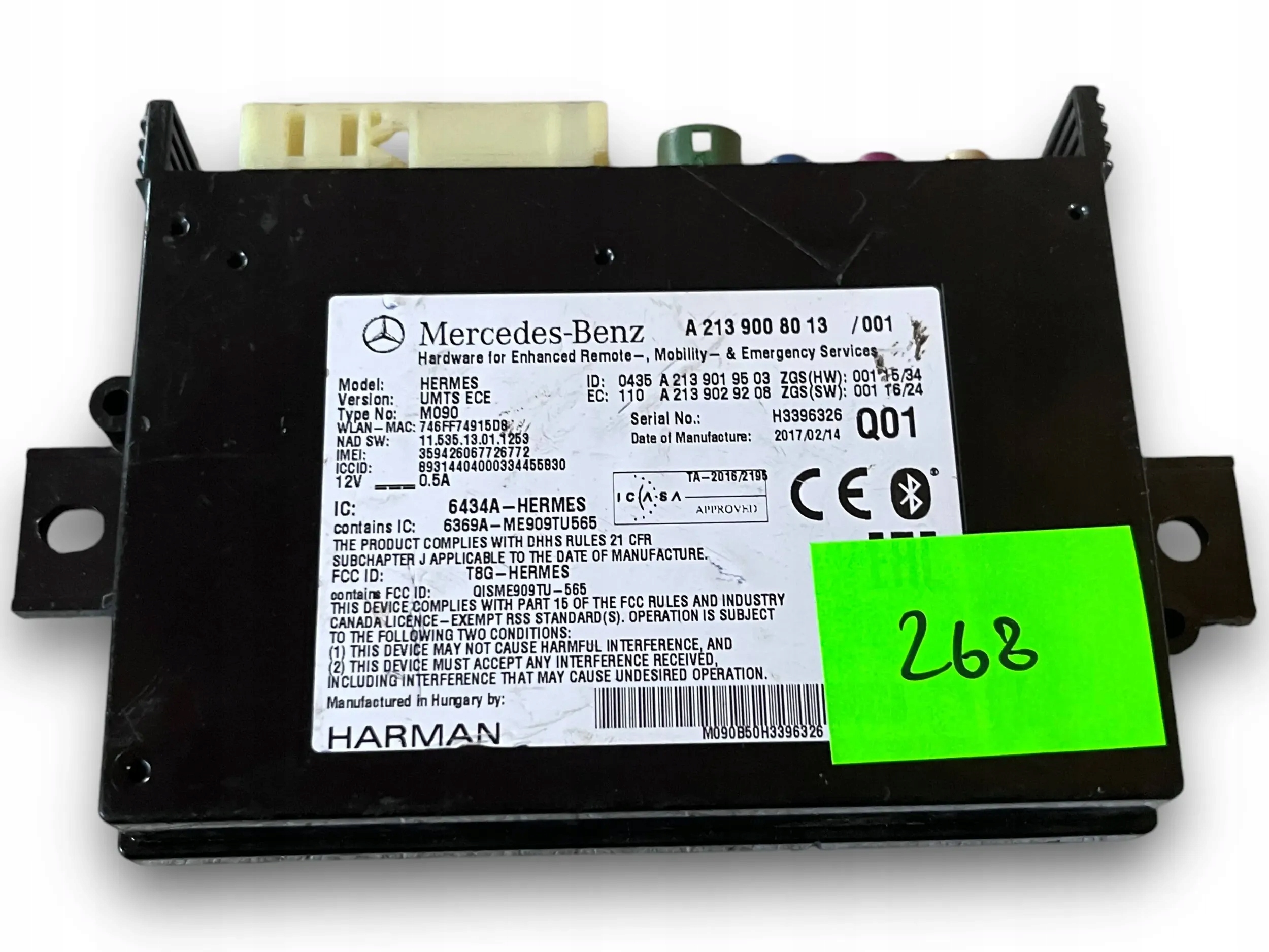 MERCEDES W213 control unit TELEMATIK 2139008013 @M