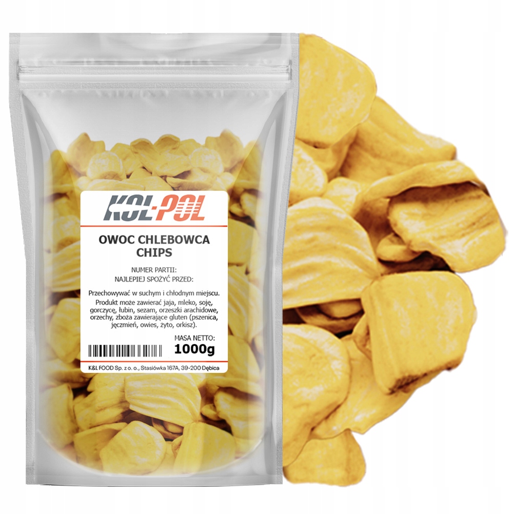 Chlebowiec Suszony Chips 1kg Jackfruit Owoc Chlebowca jakość Kol-Pol