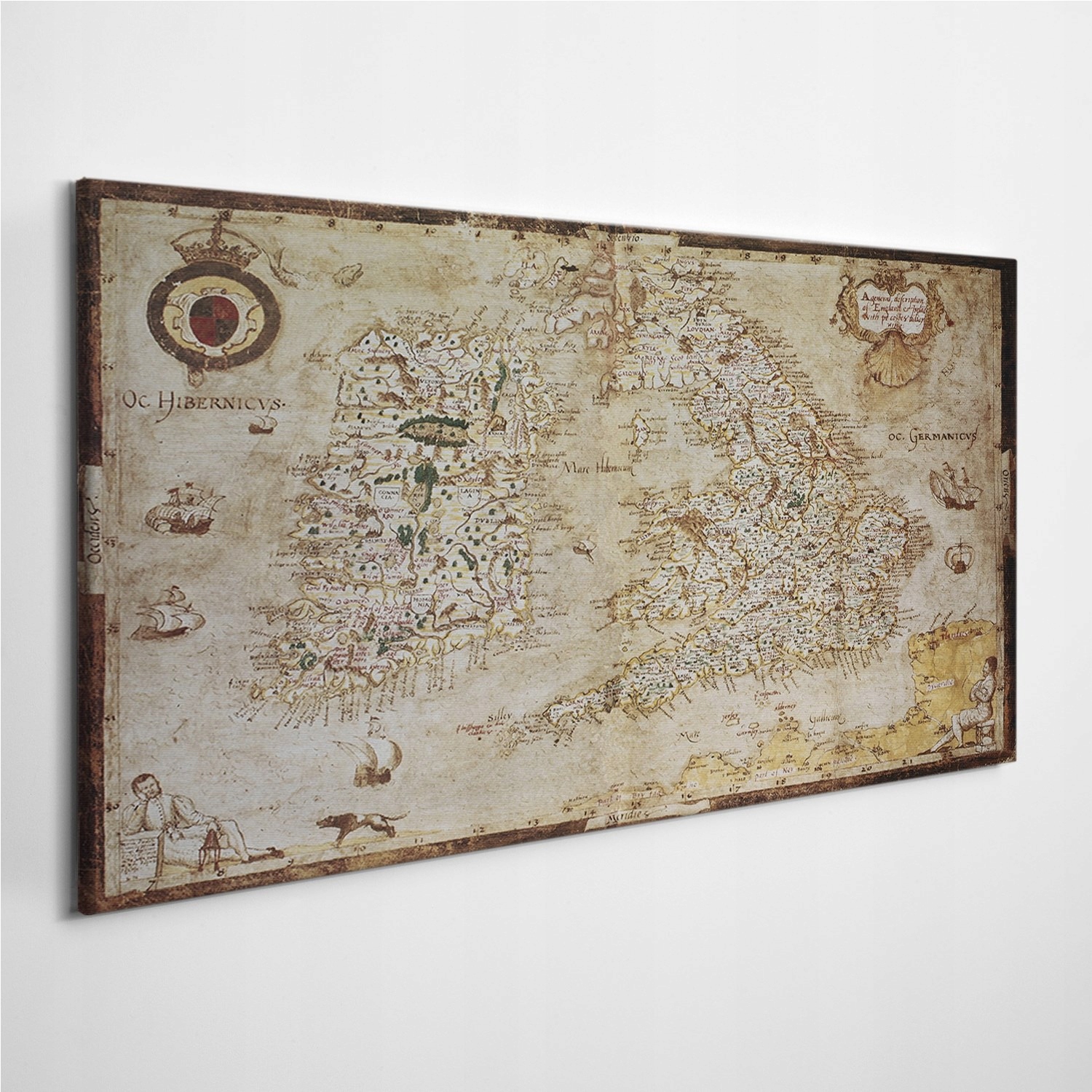 

Zdjęcie na płótnie Mapa Stara Anglia Wyspa 120x60