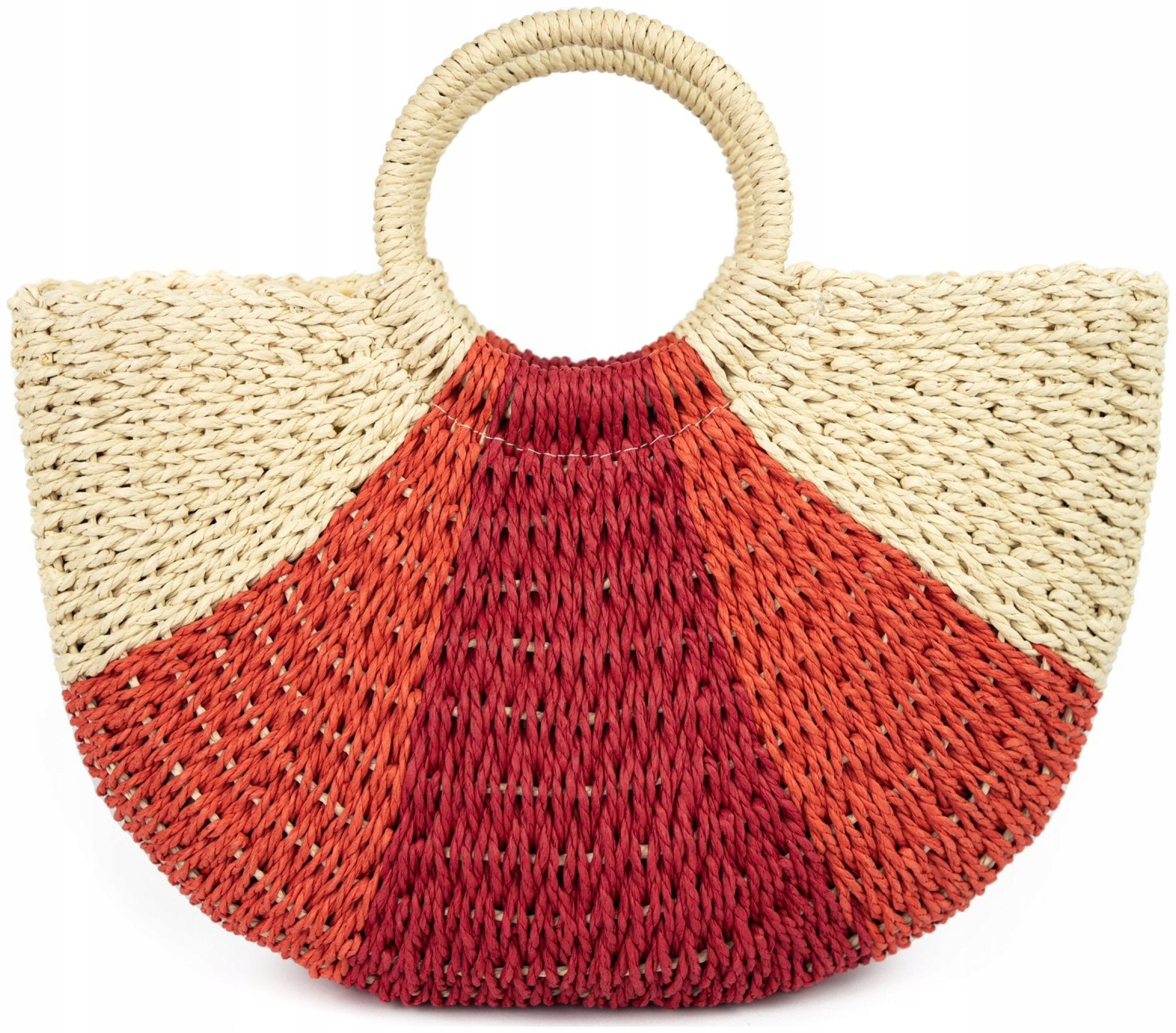 Košík na léto Foggia kabelka do ruky pletená, elegantní, módní, červená