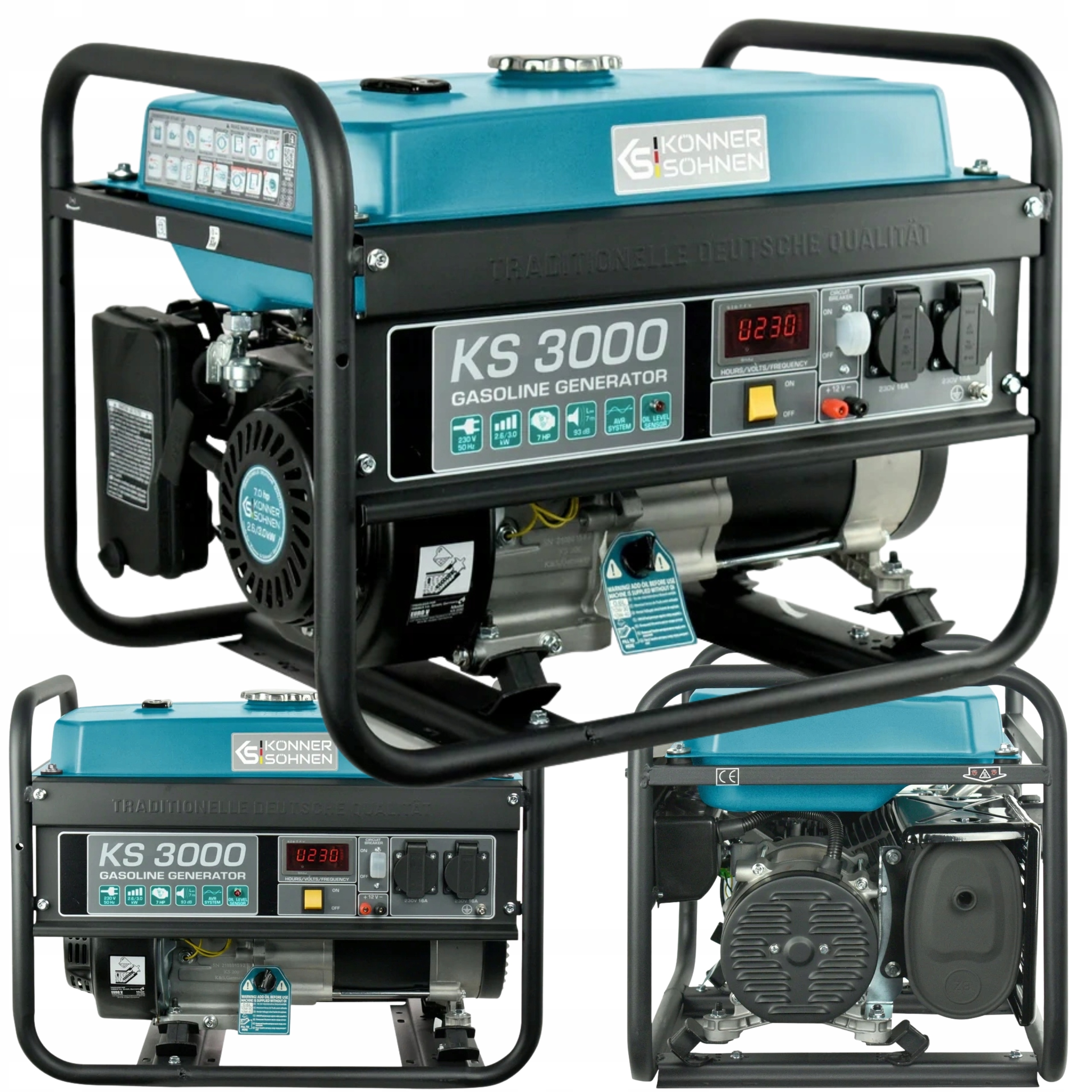 Könner & Söhnen Ks 3000 Agregat Prądotwórczy Benzynowy 15l 208cm3 3kW 7KM