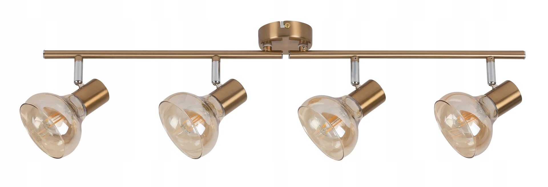 Stropná lampa zlatá starožitná jantárové tienidlá 4 body lišta 70 cm Rabalux