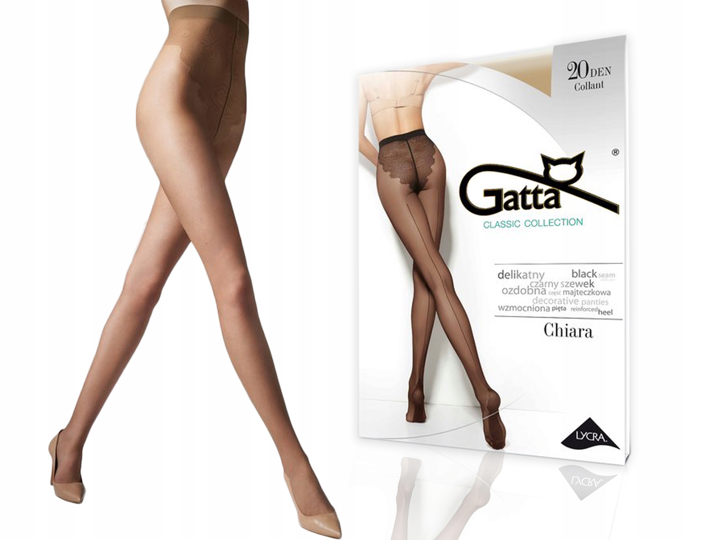 

Rajstopy Gatta wzorzyste Chiara 20 den, beige, 3-M
