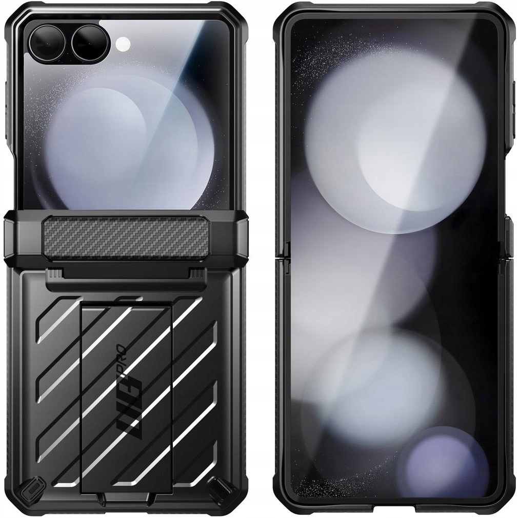 Pouzdro pancéřové Supcase pro Galaxy Z Flip7, pouzdro se sklem na zadní straně podstavec