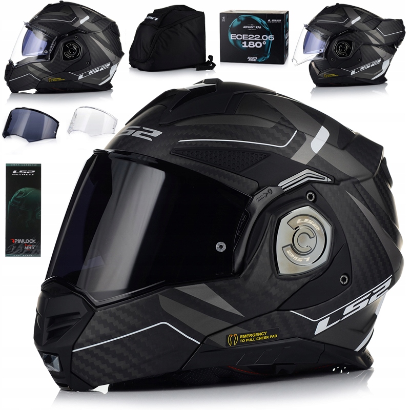 Motocyklová Prilba LS2 FF901 Advant X 180 Carbon Čeľusťová Pinlock