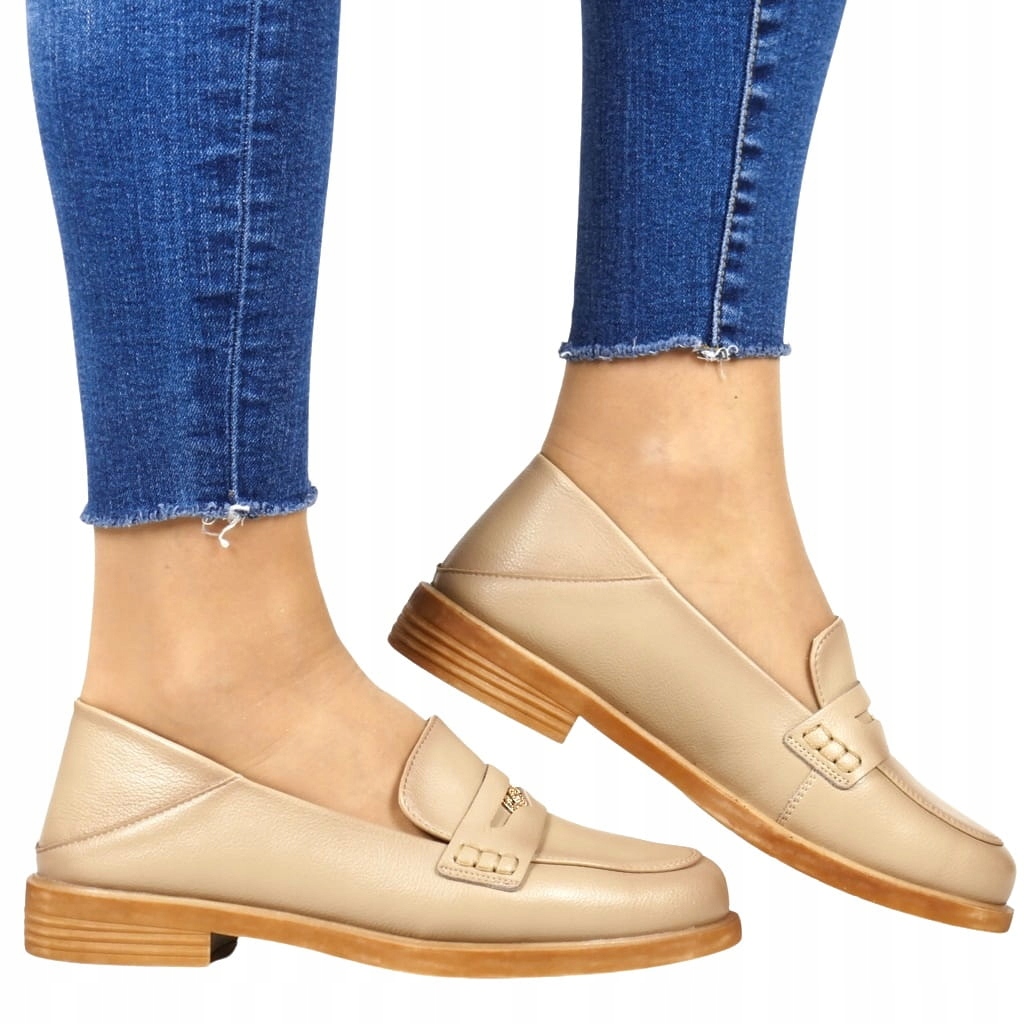 Dámské Kožené Mokasíny S Ozdobou, Dámské Nazouvací Polobotky, Měkké Z Kůže