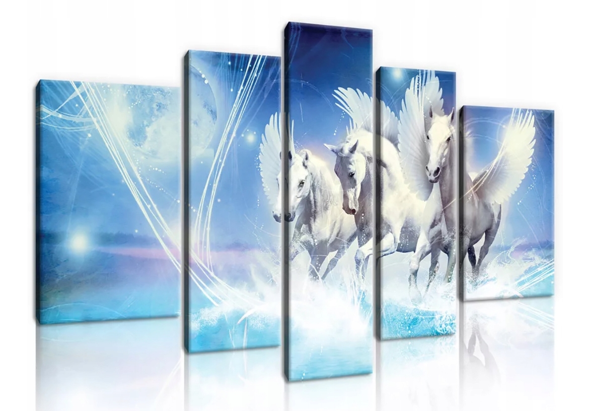 Obraz 170x100 modulárny kone pegas okrídlené kone fantázia mágia obloha
