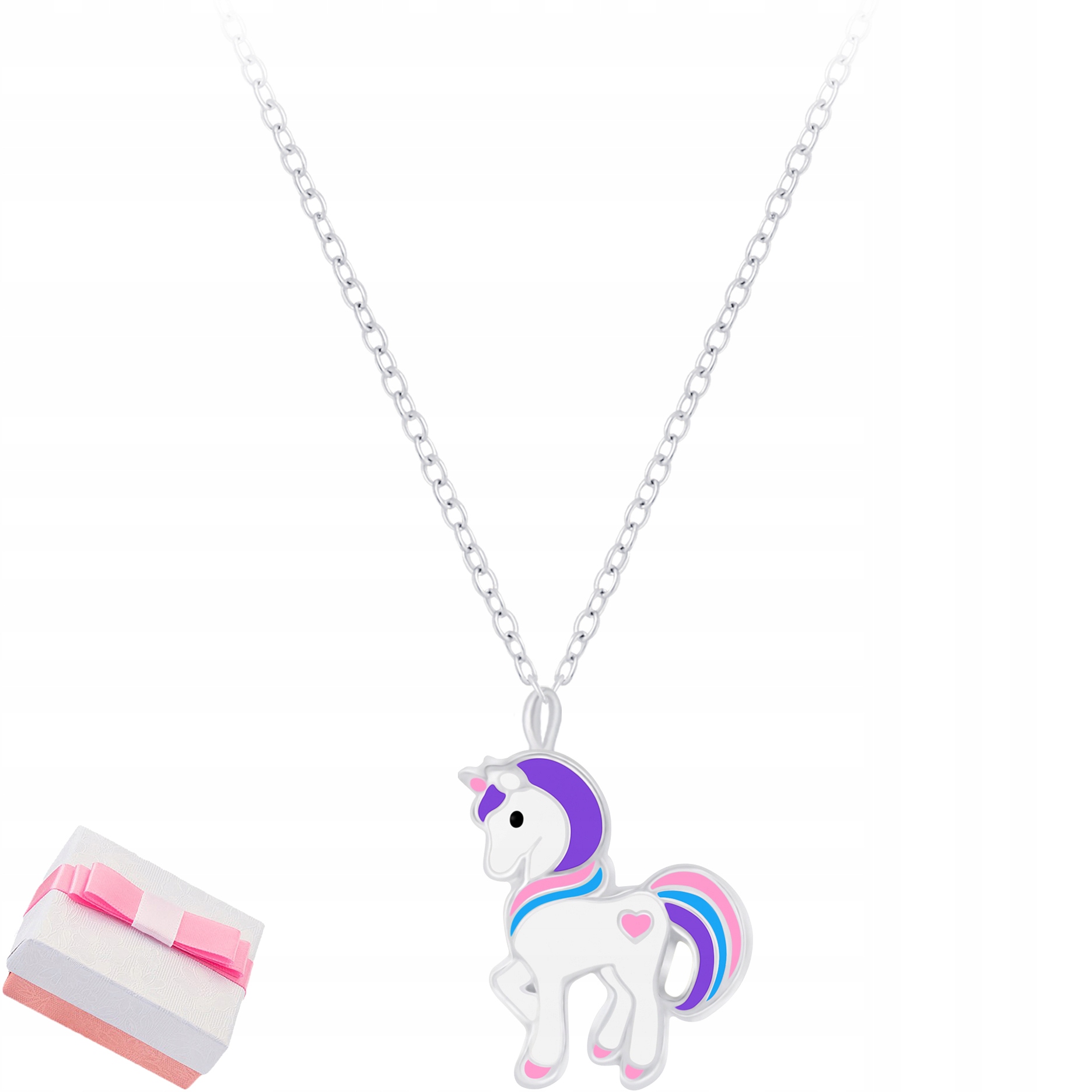 NASZYJNIK SREBRNY DLA DZIEWCZYNKI JEDNOROŻEC