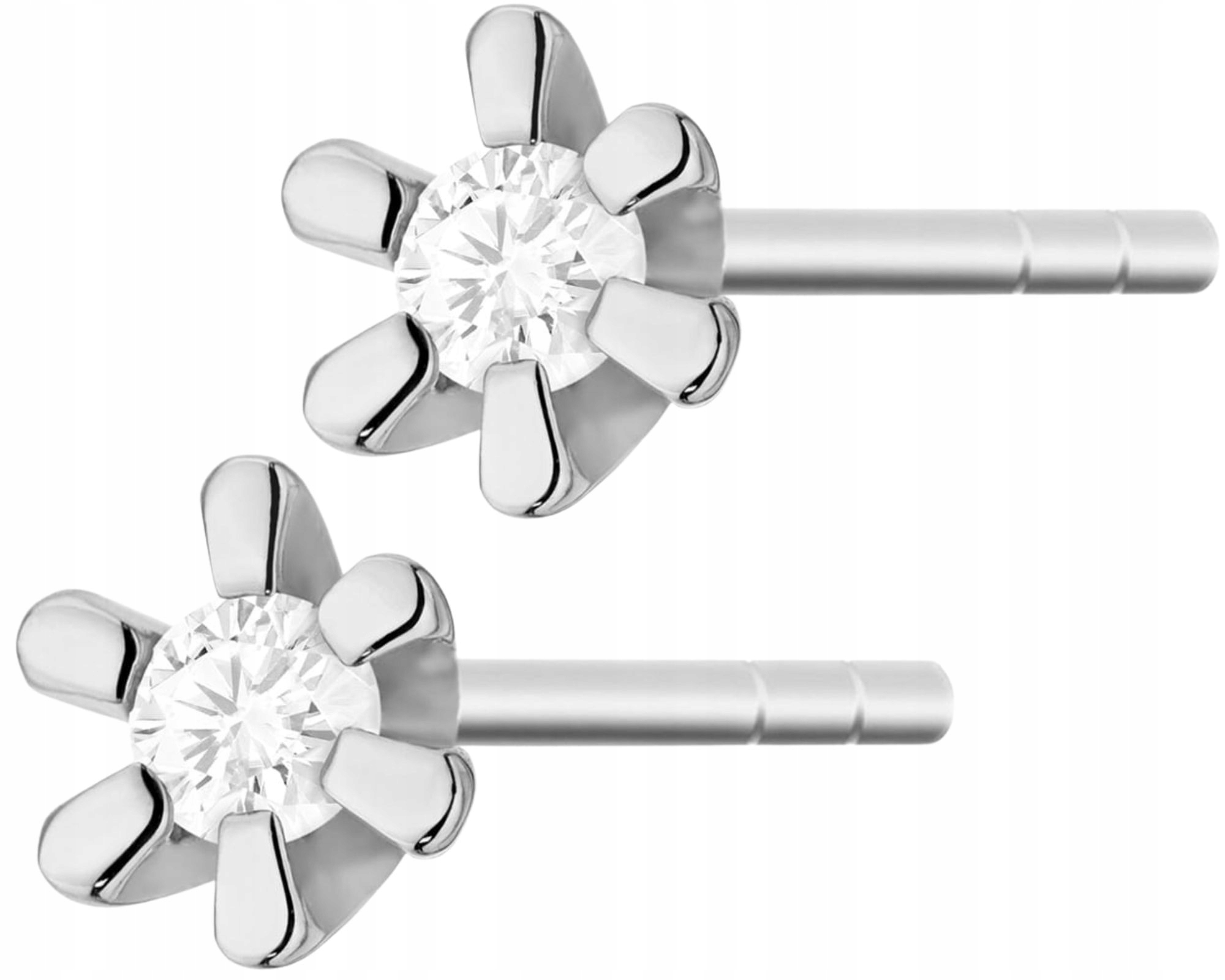 Bílé zlato náušnice s brilianty, šrouby 585, Obchod