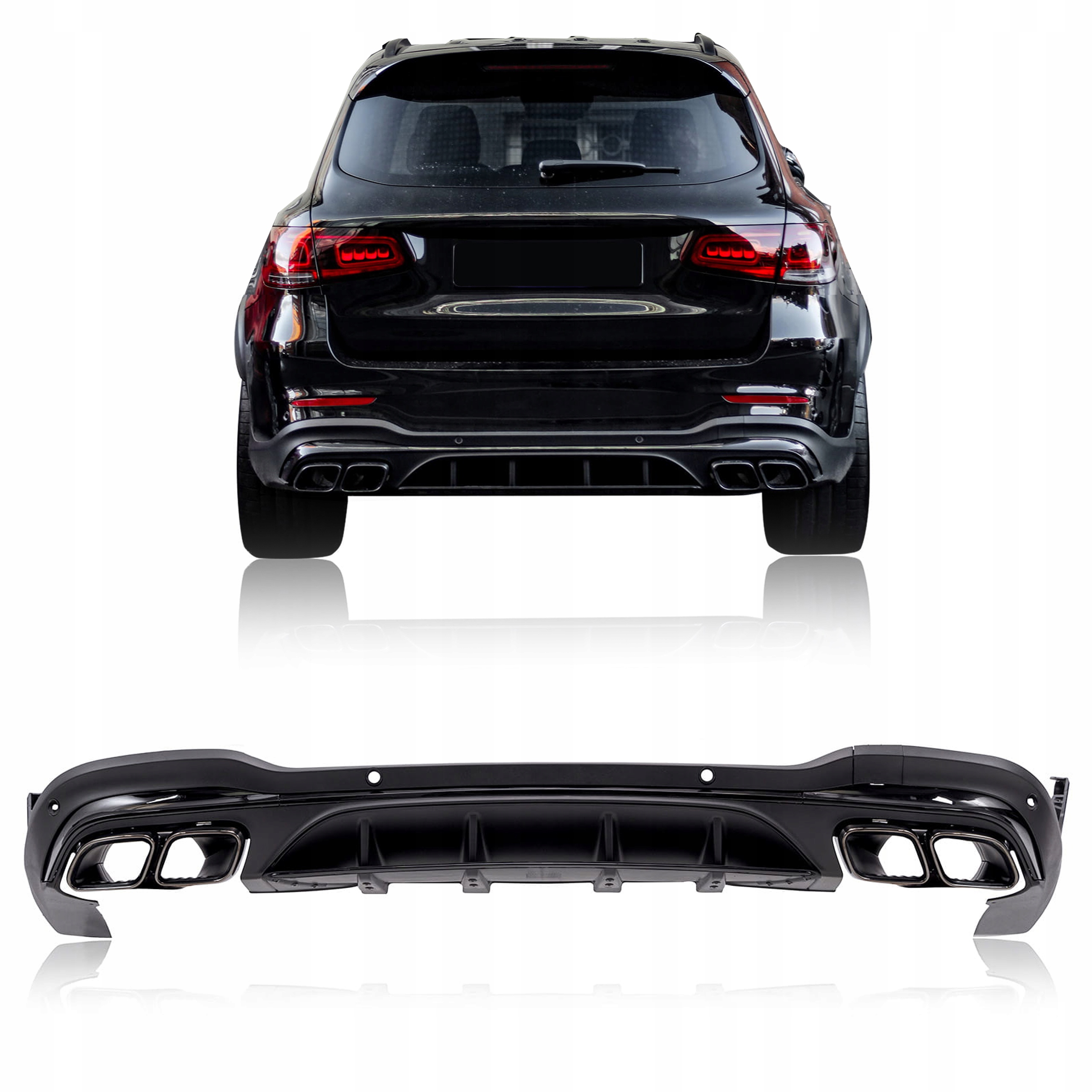 MERCEDES GLC X253 2019-2022 PO FACELIFTINGU DYFUZOR TYLNY Z PDC ZESTAW