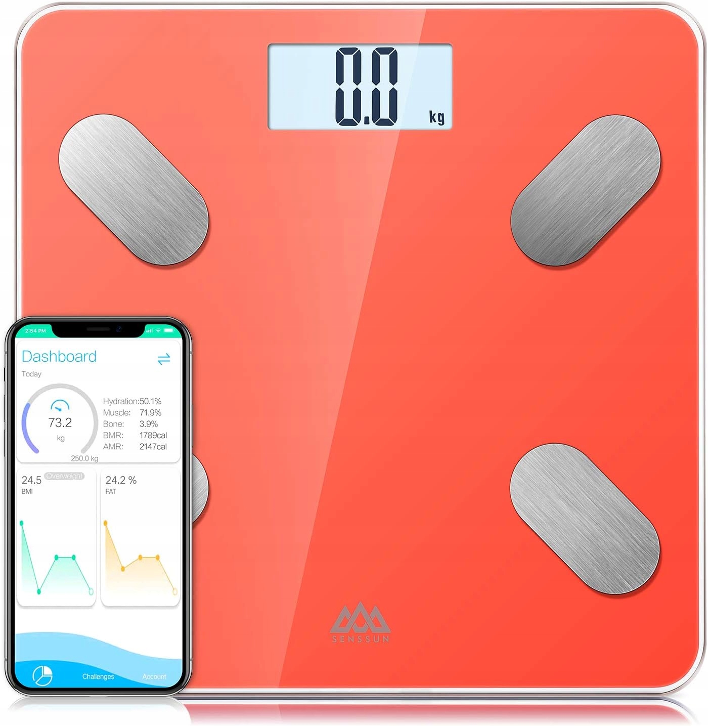 SENSSUN Waga do pomiaru tkanki tłuszczowej, Bluetooth