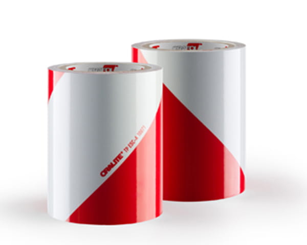 Taśma odblaskowa biało-czerwona typ I - zestaw 2 rolki, 9mb, szer. 14,1cm