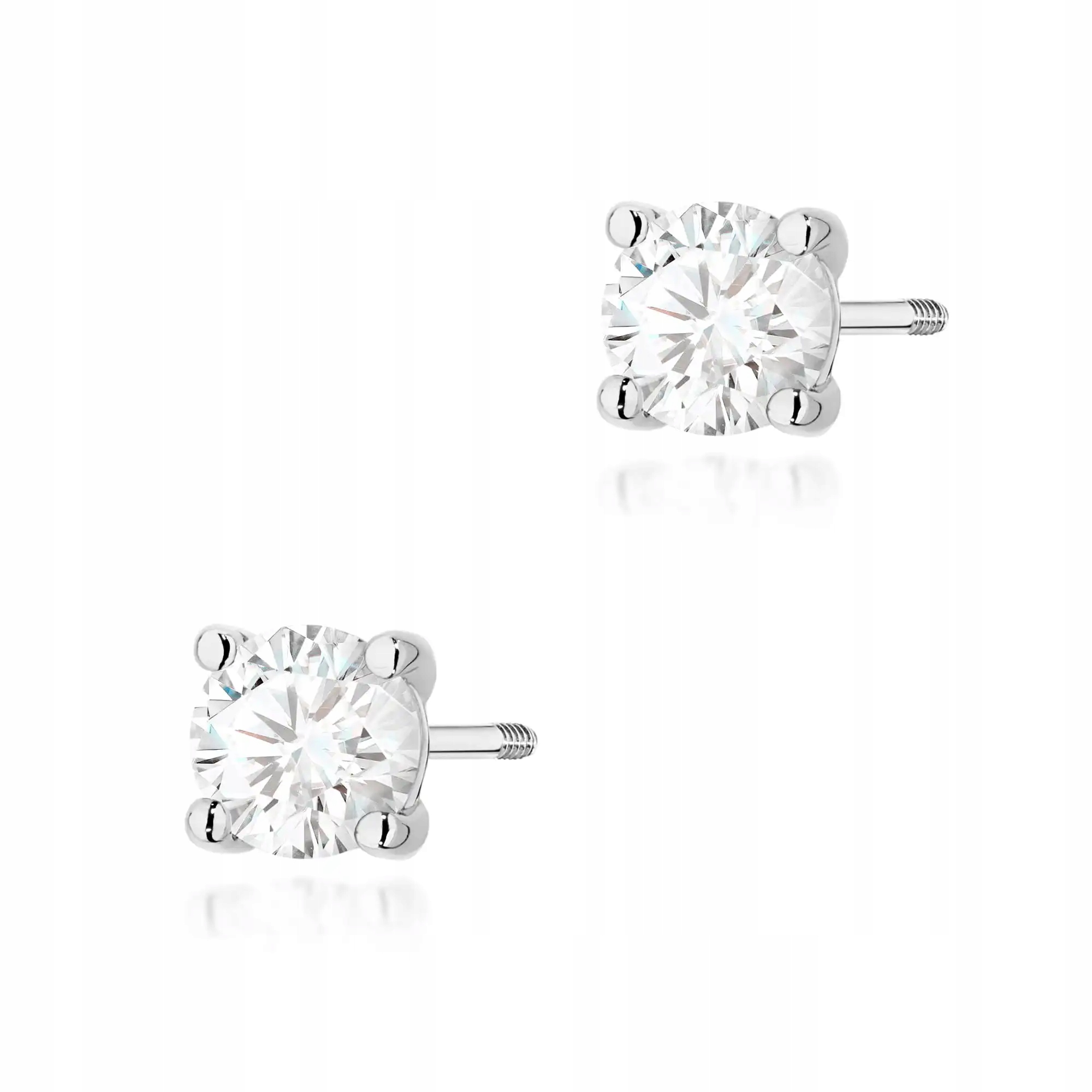 Zlaté dámské náušnice 585 s diamantem 0,70 ct, bílé zlato, elegantní a efektní