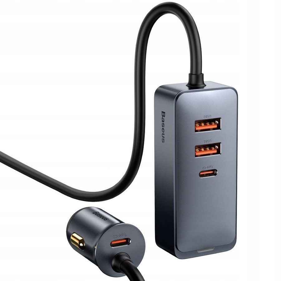 Ładowarka samochodowa z hubem 2xUSB +2xUSB-C 120W Producent Baseus