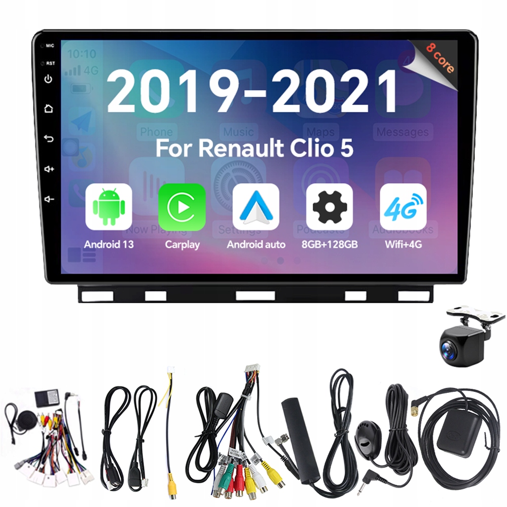 Autorádio Eunavi s Androidem 13 pro Renault Clio 5 2019-2021 Carplay 8G 128G