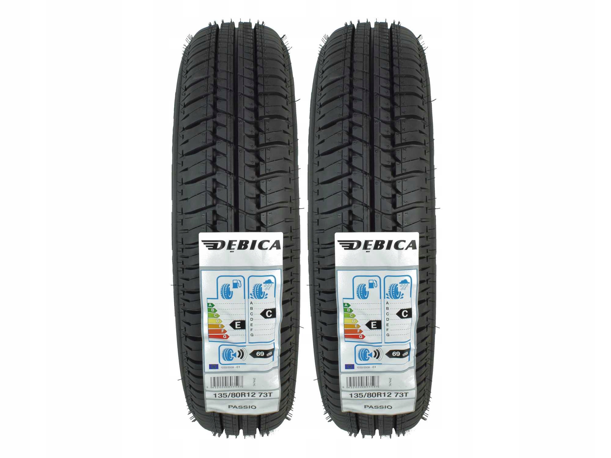

2 Opony letnie 135/80R12 Dębica Passio